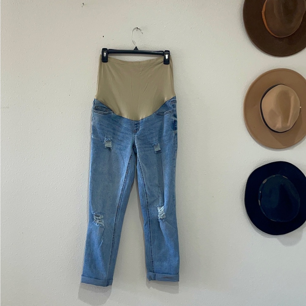 Time and Tru High Rise Light Blue Maternity Jeans